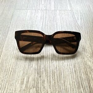 quay australia drive in brown tortoise oversized square frame sunglasses eyewear